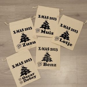 Bewaarzakjes hondenkoekjes kerst