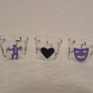 Set van 3 glazen theelichtjes - CV de Heksen jager