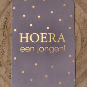 Mini kaartje hoera een jongen