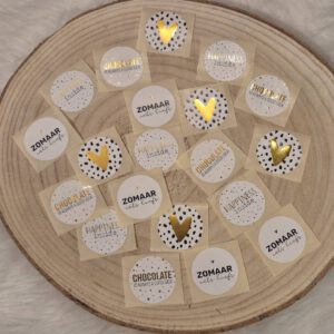 Stickers set zomaar / chocolate / hart / happiness