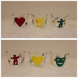 Set van 3 glazen theelichtjes