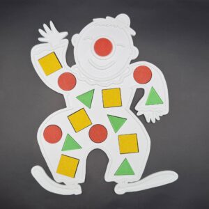 Clown groot met rode neus set - met vormpjes om zelf erin te puzzelen