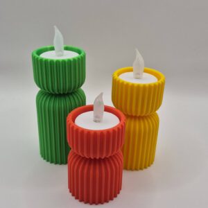 Set van 3 theelichtjes incl led kaarsje