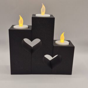 Set van 3 theelichtjes inclusief led waxinelichtjes