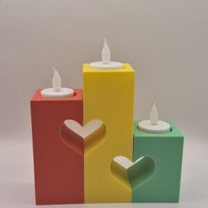 Set van 3 theelichtjes inclusief led waxinelichtjes