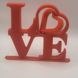 Love staand woord met draaiend hartje