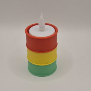 Rood geel groen theelichtje houder incl led waxinelichtje