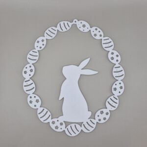 Wandcirkel paashaas met eitjes