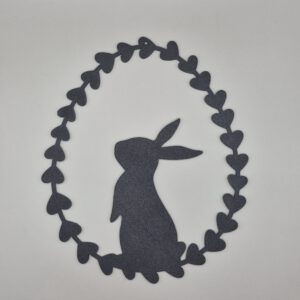 Wandcirkel paashaas met hartjes