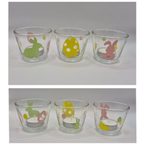 Set van 3 glazen theelichtjes