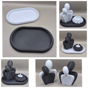 Plateau + koppel + waxinelicht houder