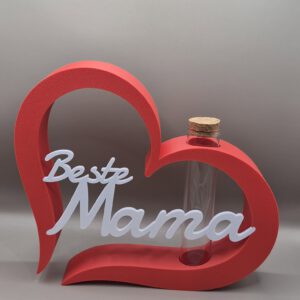 Beste mama hart + glazen buisje