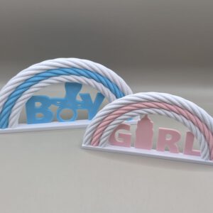 Boy / girl staande regenboog