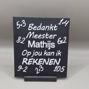 Meester / juf bordje rekenen