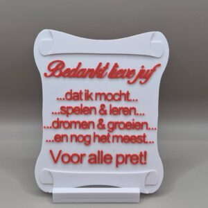 Meester / juffen bordje pret