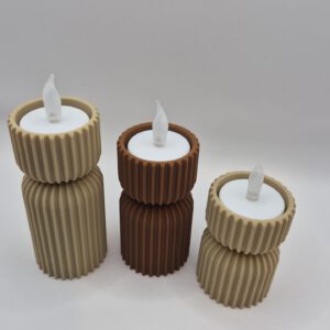 Set van 3 theelichtjes inclusief led kaarsje