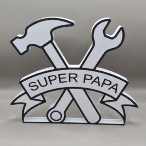 Super papa staande beeld met gereedschap