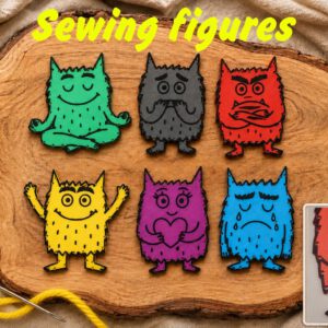 Kleuren / emotie monster rijgfiguren