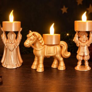 Set van 3 theelichtstaanders