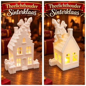 Huisje theelicht houder sinterklaas