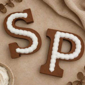 'Chocolade' letters met slagroom